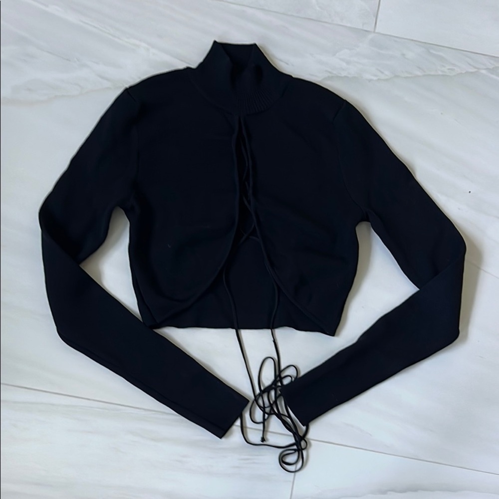 Bardot Black Long Sleeve Cut Out high neck